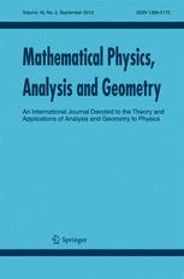 logo JMathematical Physics, Analysis and Geometry